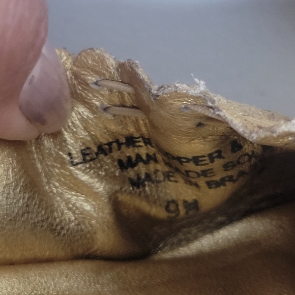 Tory Burch Gold Leather Ballet Flats Size 9. - Picture 8 of 13